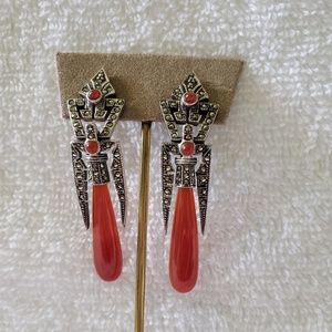 Vintage Jasper Cabochon earrings